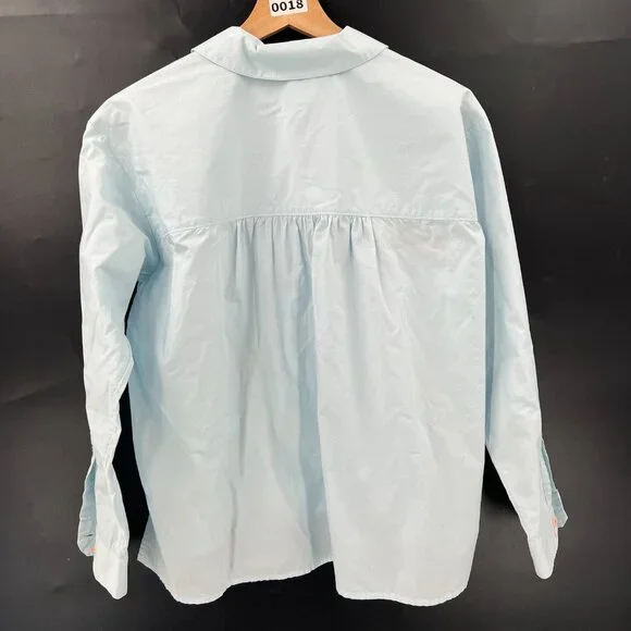 Maeve Anthropologie top Blue Bon Voyage Clarissa Button Down embroidered shirt 2 - Picture 14 of 15